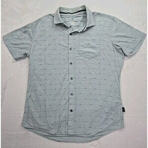 Kuhl Intrepid Button Up Shirt Mens Size Small Blue Print‎ Tapered Fit Hiking
